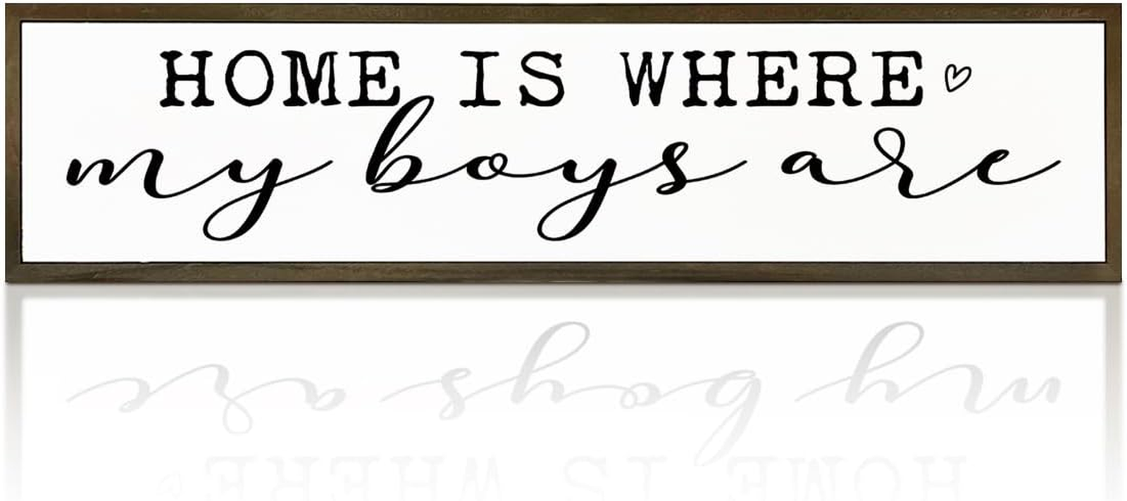 Rustic Wood Sign, Home Is Where My Boys Are Sign, Decorative Wooden Wall Plaque,
