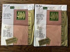 Vintage 1960's 2 PAIRS Grant's Pantyhose Stockings Seamless Nylon Rose Taupe M