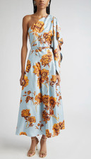 Oscar de la Renta Fall 2025 Peony Silk One Shoulder Dress Size Sml - $4190 - NWT