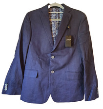 Lauren Ralph Lauren Blayton Sport Coat Blazer Navy 100 Linen Paisley Boys 16R