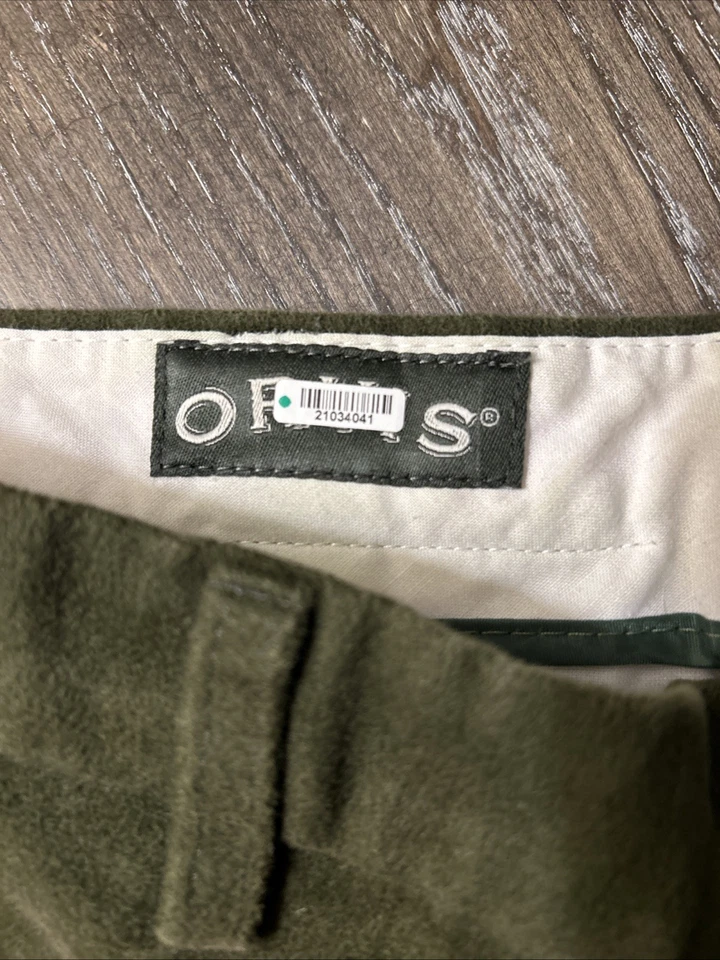 Pantalones de gamuza Orvis Brisbane musgo marrón tostado cuero ribete talla 40x30 Foto 3 de 4