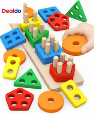 Montessori Toys for 1 to 3-Year-Old Boys Girls Toddlers, Wooden Sorting  Stacki