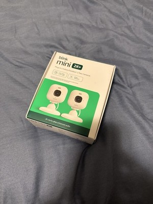 NEW 2 PACK Blink Mini 2k+ Cameras Indoor/Outdoor Plug-in 2K Video WHITE