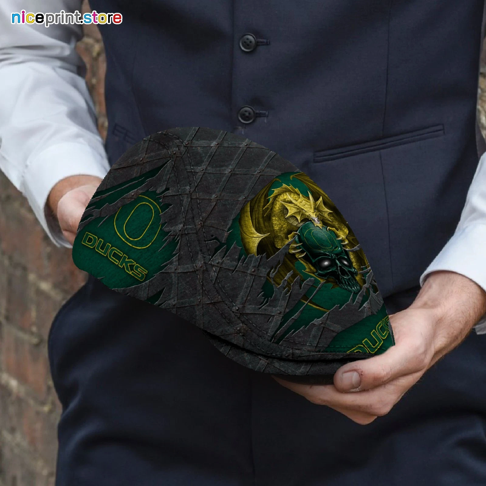 Oregon Team Ducks Jeff Cap Ducks Driver Cap Camo Hat Flat Cap for Men