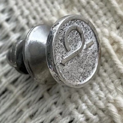 Vintage La Mode Sterling Silver Tie Tack Atomic Geometric MCM Modernist Mens Pin