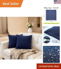 Stylish Water-Resistant 18x18" Throw Pillow Covers - Pack of 2 for Outdoor Decor