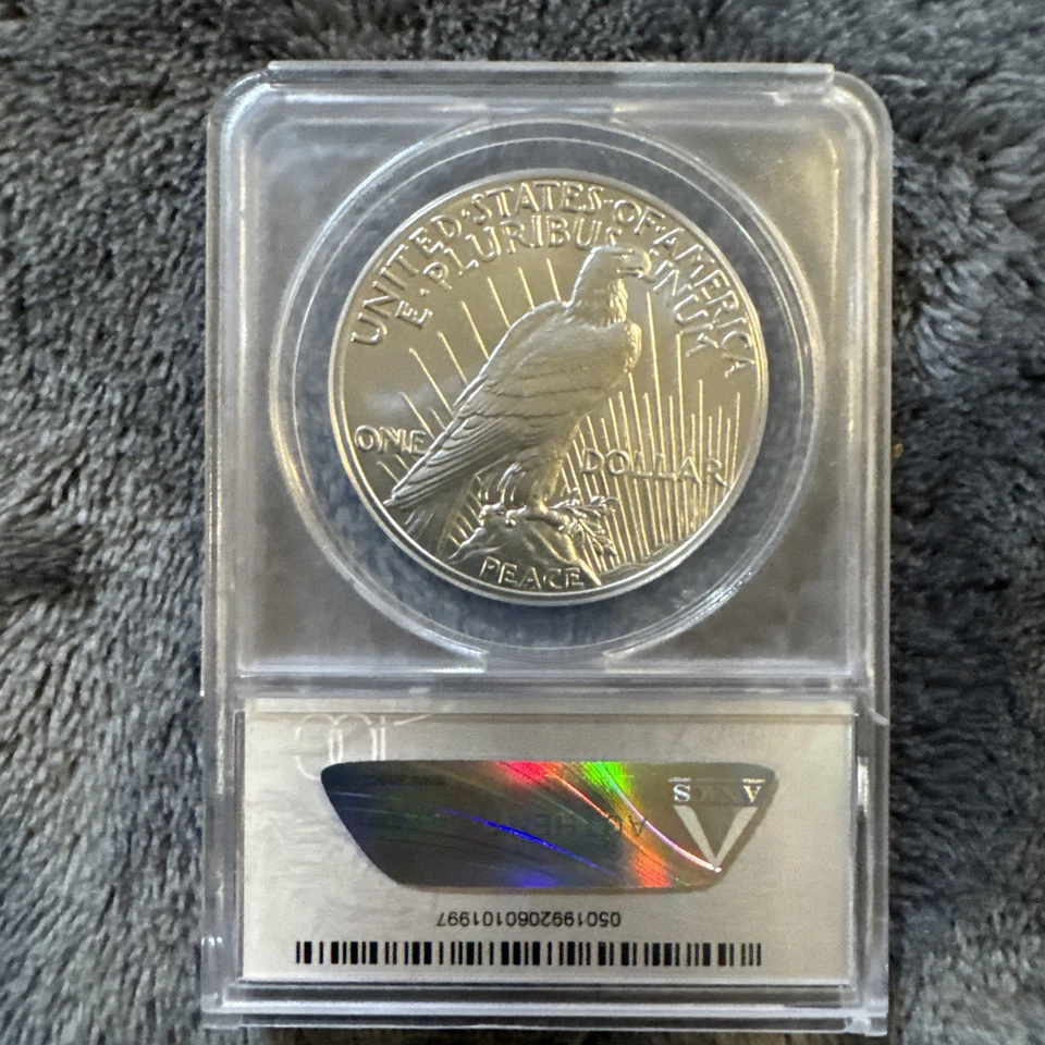 2021 ANACS-MS70 High Relief Peace Dollar A First Strike Coin - Image 3 of 4
