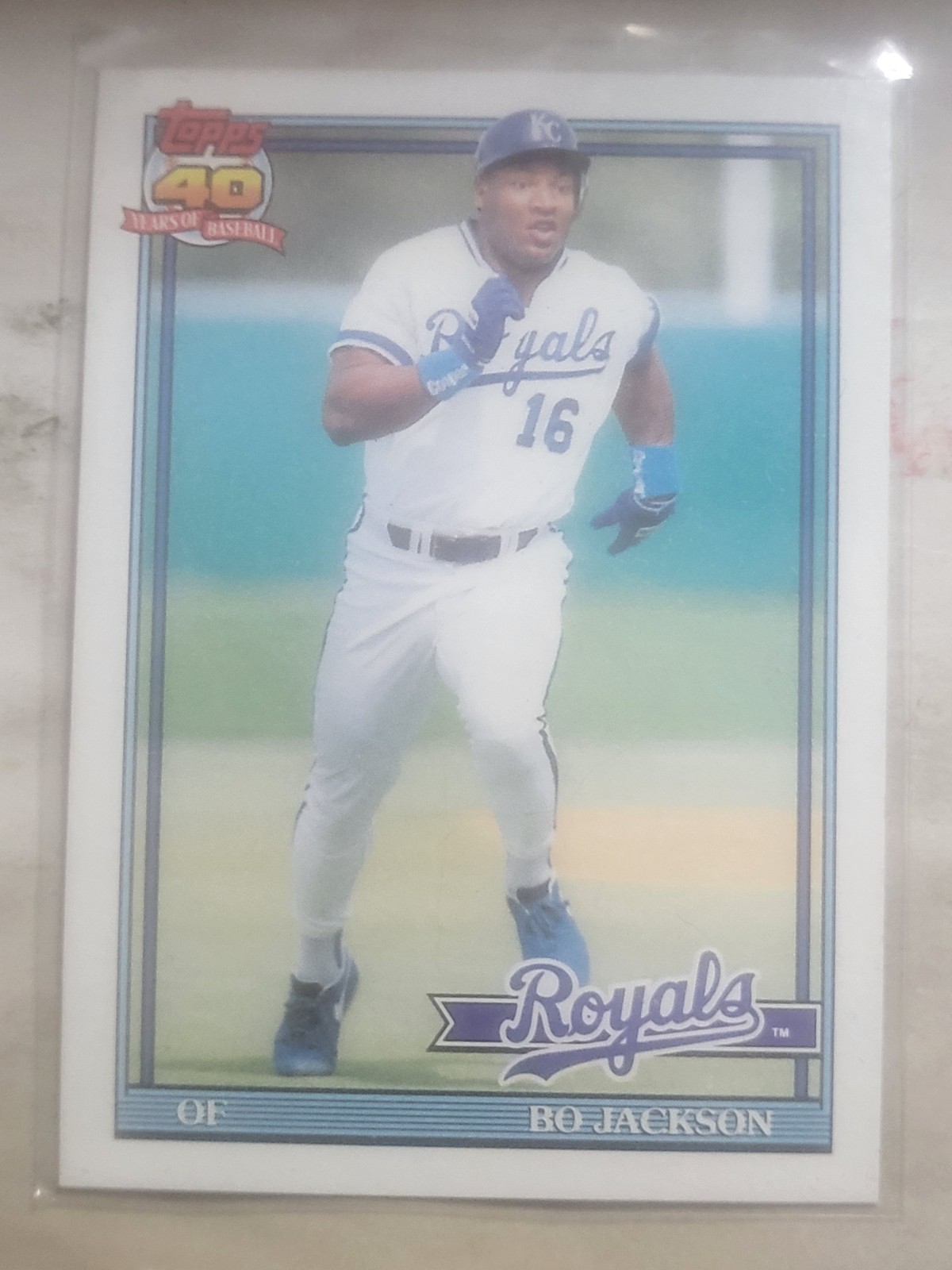 1991 Topps Baseball Bo Jackson # 600 Kansas City Royals