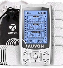 Auvon Dual Channel Tens Ems Machine For Pain Relief, 24 Modes Tens Unit Muscle