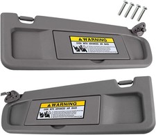 Left Driver and Right Passenger Side Sun Visor Atlas Gray Compatible with Honda