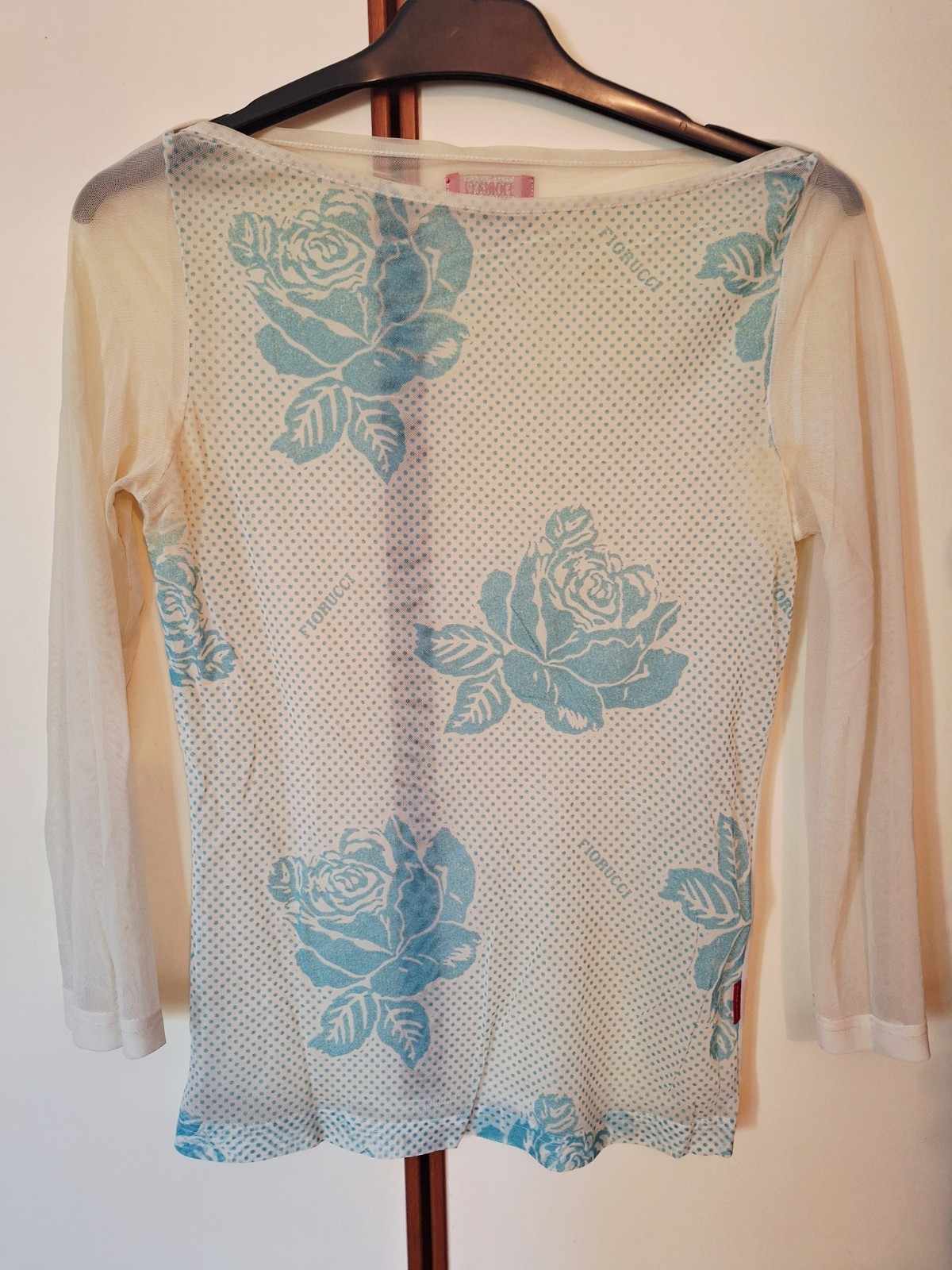 maglia Fiorucci trasparente - taglia S/M - manica 3/4 - collo a barchetta
