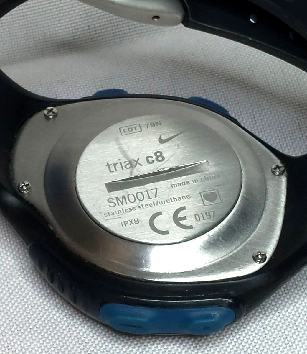 Nike Triax C8 Digital Black and Blue Sports Watch - New Battery | eBay