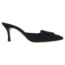 Manolo Blahnik Maysale 70 Mules In  Suede Women Black Size 39