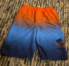 Under Armour Boys Ombr Swim Trunks Size XL Orange/Blue Elastic Waist