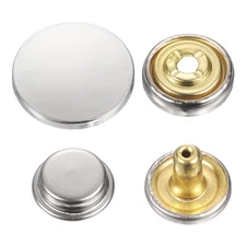 30 Sets Press-Stud Cap Button 23mm Metal Snap Fastener, Silver