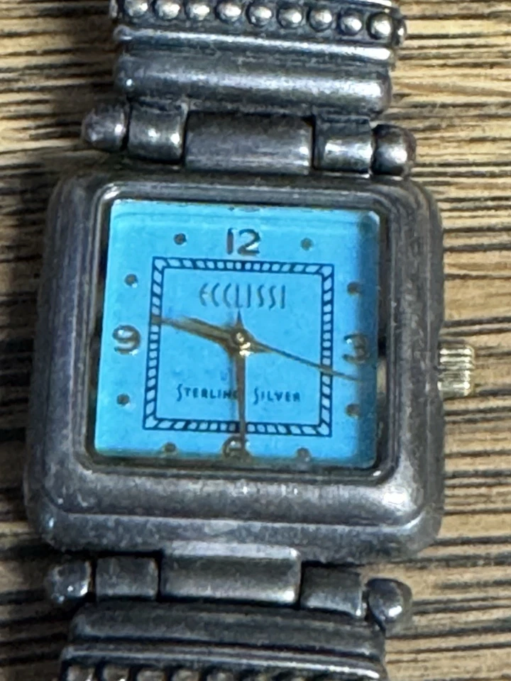 Vintage Ecclissi Sterling Silver Watch Ladies 22490 Tested Rare works! - Image 4 of 4