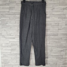 Ladies VINTAGE Trousers Grey Size 8-10 UK L28 Tapered Knit Geometric Pleated 80s