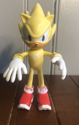 Super Sonic The Hedgehog Action Figure Moveable Joints 4.7'' Play Set Cake Topper