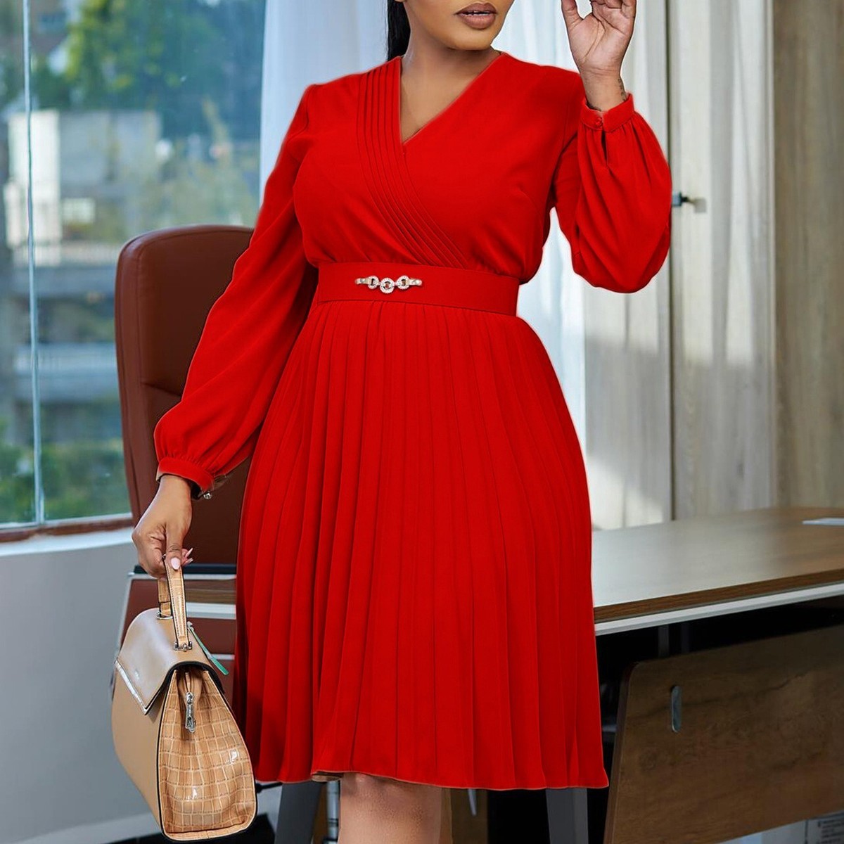 plus occasion pleated wrap midi dress NWT Boohoo PLUS OCCASION PLEATED WRAP MIDI DRESS Blush color Size 12