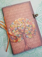 Junk Journal Booklet "STAINED GLASS" HANDMADE Cards, Pockets, Ephemera 5.5"x8.5"