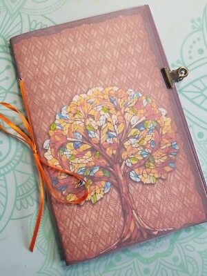 Junk Journal Booklet ''STAINED GLASS'' HANDMADE Cards, Pockets, Ephemera 5.5''x8.5''