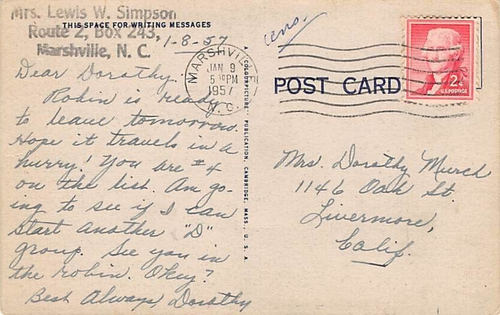 Postcard NH: Greetings from Lake Sunapee, New Hampshire, Posted 1957 - Picture 2 of 2