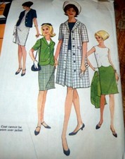 LOVELY VTG 1960S COAT JACKET DRESS BLOUSE SKIRT Sewing Pattern 12/32
