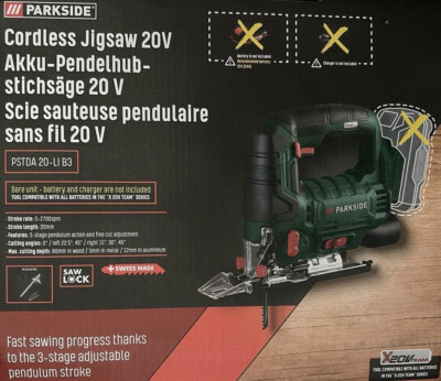 Parkside Akku Pendelhubstichsäge PSTDA 20-Li Akku +Ladegerät Pendelhub Stichsäge