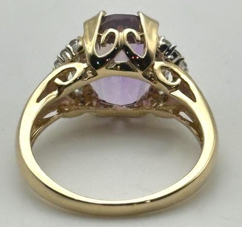 10k Yellow Gold Ring with Ametrine and 0.24cts of Diamonds Size: 7.25 - 第 8/11 張圖片