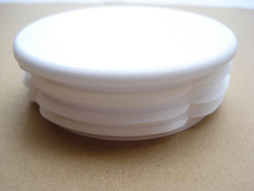 Lot de 2 embouts diam 80mm rond blanc bouchon ailettes PVC pour tube obturateur - Imagen 3 de 4