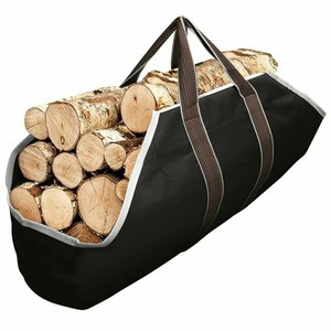Large Canvas Log Tote Bag Carrier Indoor Fireplace Firewood Totes