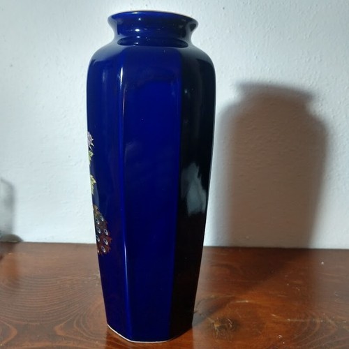 Vintage Asian Peacock & Floral Gold Accent Decorative Vase Made In Japan - Picture 5 of 13