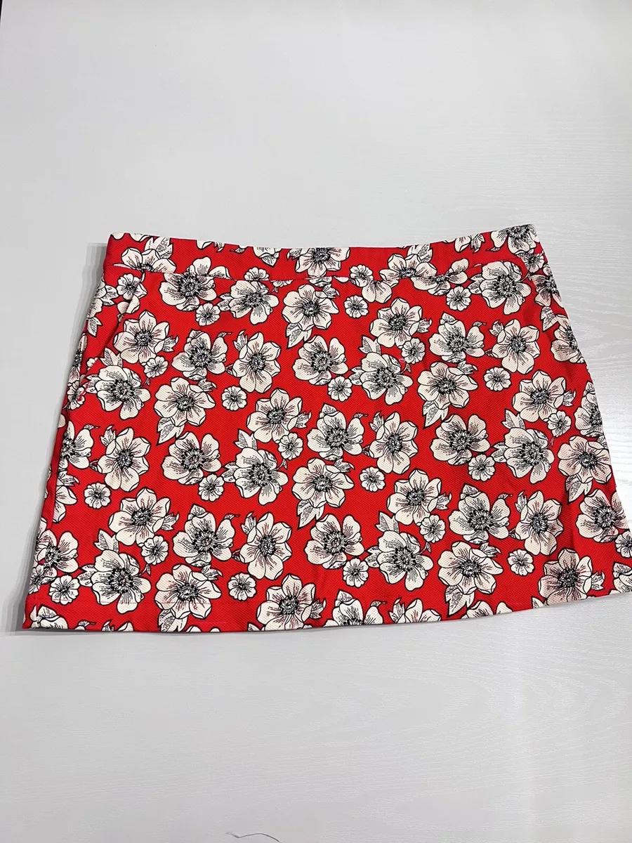 Red Floral Summer Mini Skirt Forever 21 Plus 2X