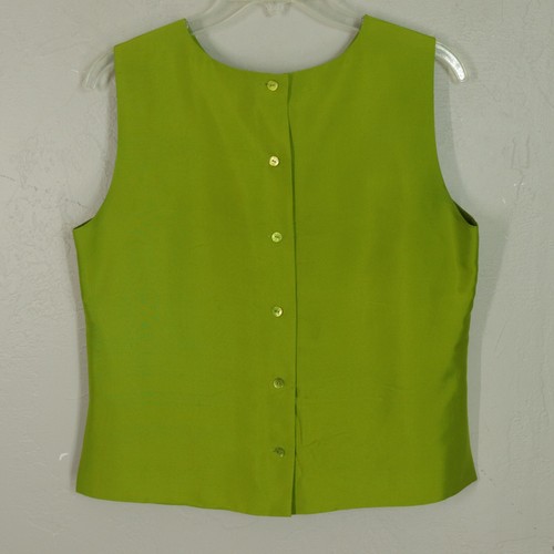 Vtg Judith Hart 3 pc Silk Pant Suit 8 Chartreuse Tunic Jacket Tailored Zip Top - Picture 18 of 24