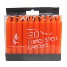 Box of 20 Orange Spell Candles 4" Chime Mini Taper Candle 