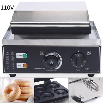 Commercial Electric Donut Maker 6-Grids Cake Doughnuts Baker Machine Nonstick