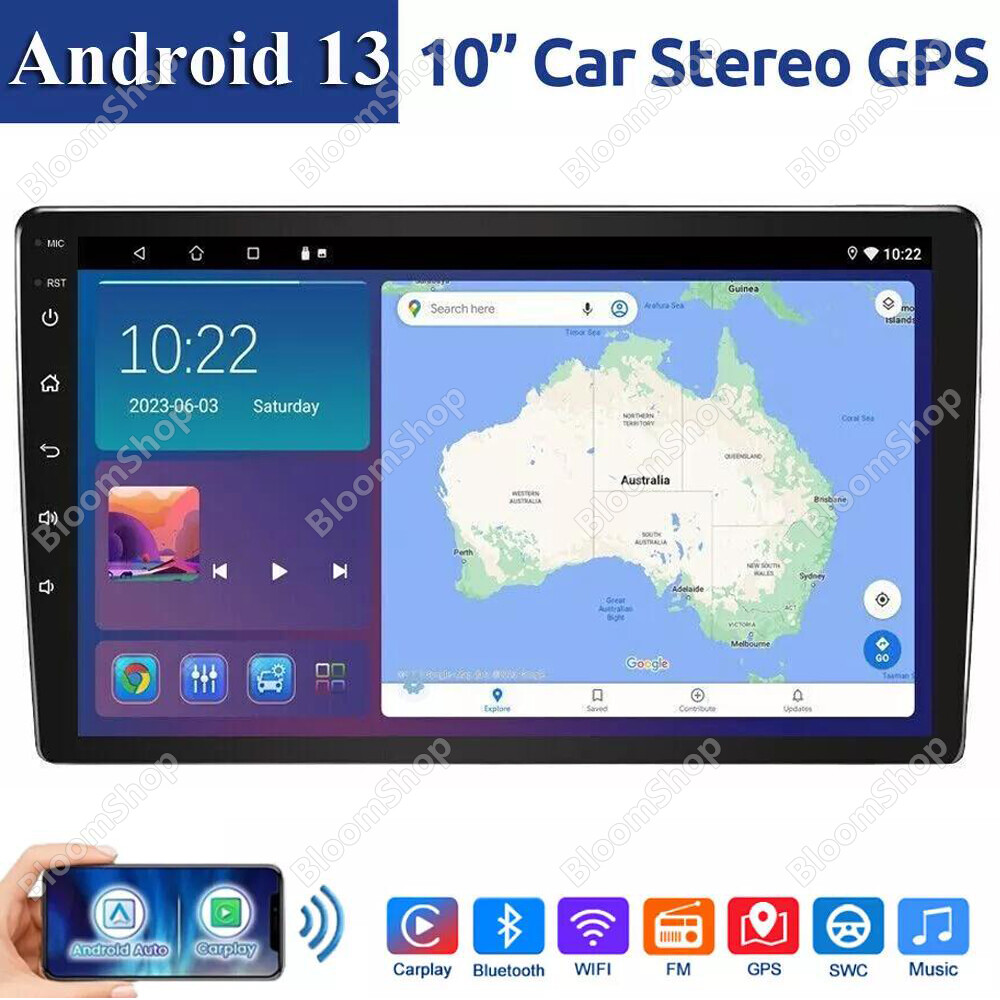 10-Inch Double 2Din Car Stereo with Apple CarPlay Android 13 GPS WiFi BT