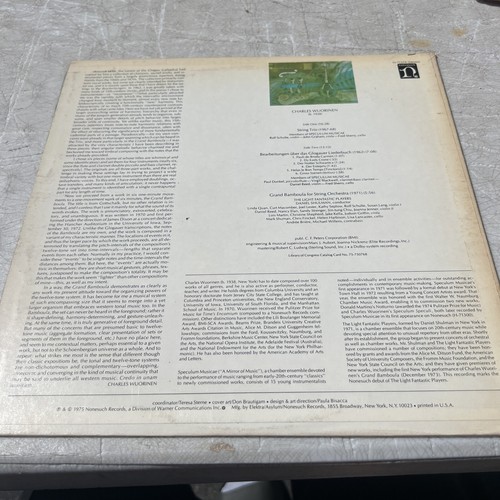 CHARLES WUORINEN: String Trio, Speculum Musicae Nonesuch Promo Vinyl LP - Picture 2 of 7