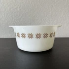 Vintage Pyrex #473 Brown Star 1 Qt Round Casserole Dish Town and Country No Lid