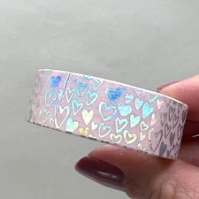 Holographic Foil Heart Washi Tape Valentine's Day Scrapbooking Journals Cards