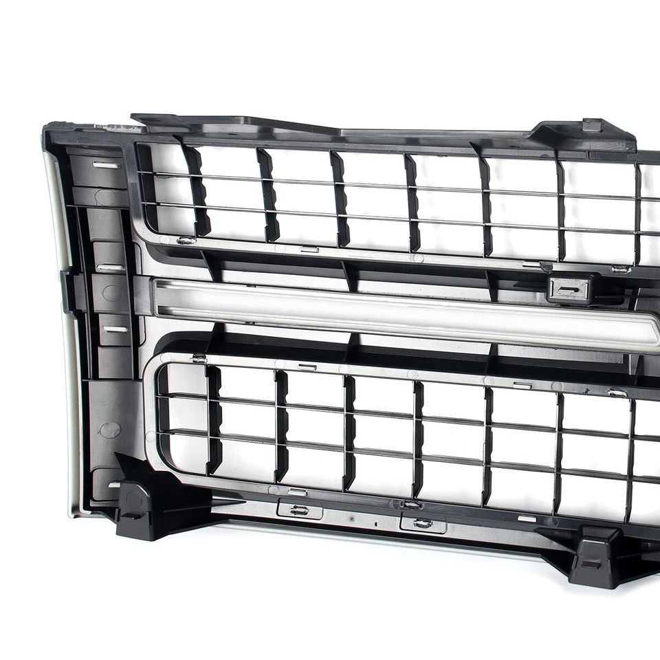 Matte Black Front Grille Grill For 2007-2010 Chevrolet Silverado 2500 HD 3500 HD - Imagem 3 de 4