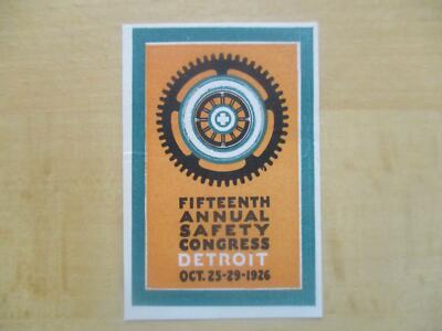 (1482) Reklamemarke - Safety Congress - Detroit 1926