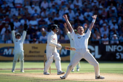 England bowler Domic Cork appeals unsuccessfully for LBW agai- Old Cricket Photo