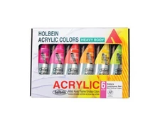 Holbein Heavy Body Artist Acrylic Luminous Set of 6, 60ml Paints