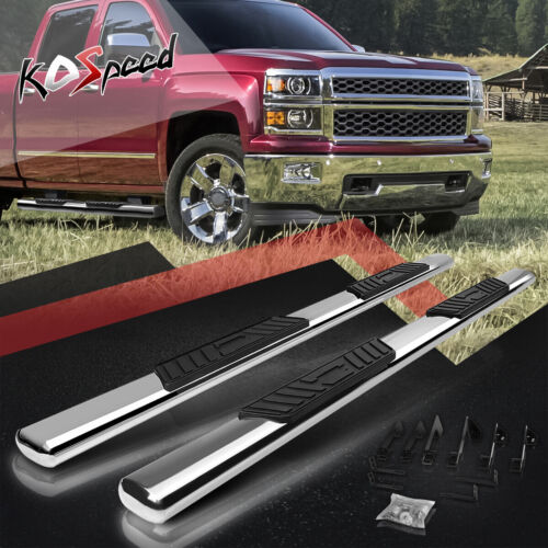 5" (SS OVAL TUBE) Side Step Nerf Bar Running Boards for 01-14 Sierra Crew Cab - Foto 1 di 6