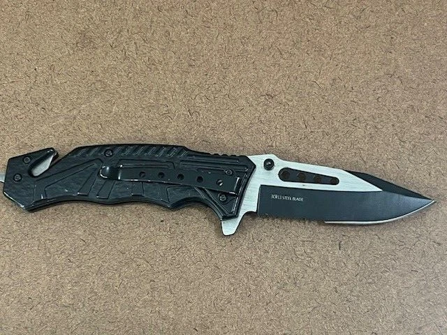 8英寸套辅助折叠口袋刀黑色绿色EDC野营战术刀 — 第 2/4 张图片