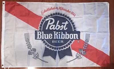 PABST BLUE RIBBON FLAG BANNER 3 X 5 Feet Man Cave Bar Decor