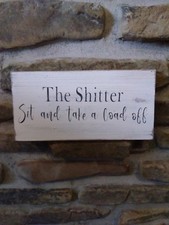 funny bathroom sign rustic home decor hand made farmhouse primitive humor