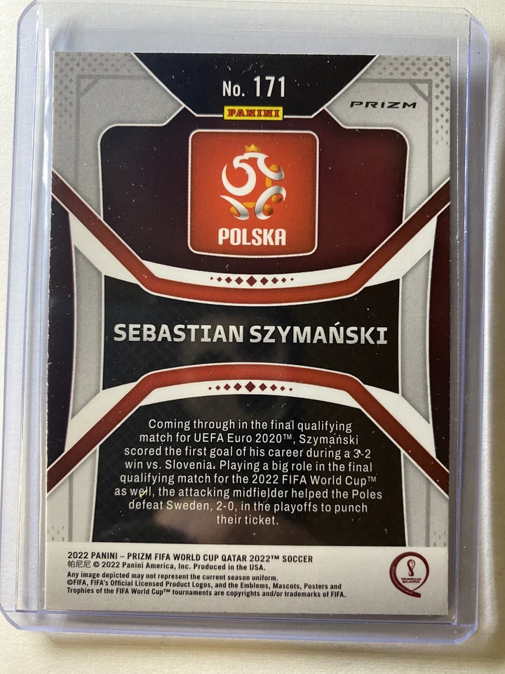 2022 Panini Prizm Fifa World Cup Sebastian SZYMANSKI CRACKED GREEN ICE #171 SSP - Image 2 of 3