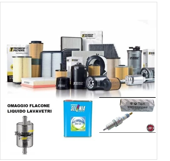 TECNECO KIT TAGLIANDO 5 FILTRI +4 OLIO SELENIA LANCIA YPSILON 1.2 GPL GAS 51KW + CANDELE